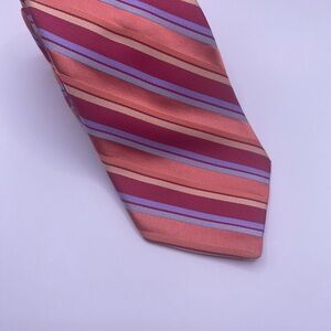 Ted Baker Vibrant Orange and Red Striped Tie